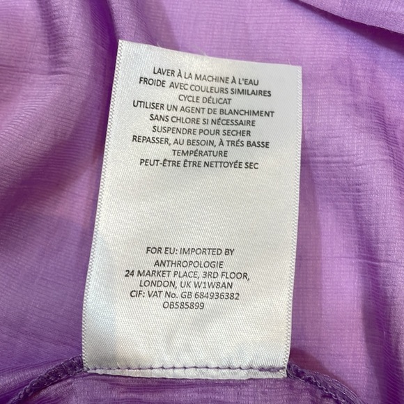 Maeve Anthropologie One Shoulder Top Blouse S Lavender - Picture 8 of 9